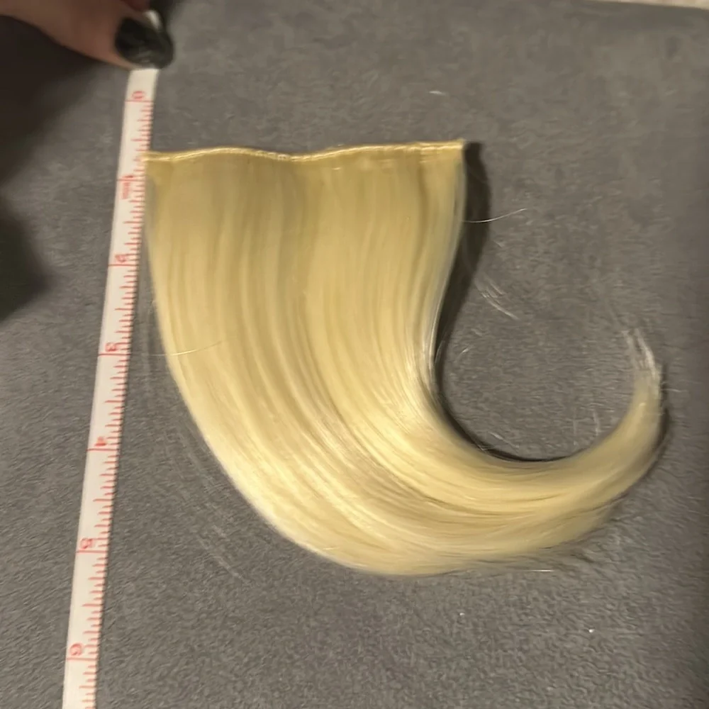Clip On Hair Blonde Fluff or Bangs C-Shape Hair 2 Clips 1 Piece Lightest Blonde